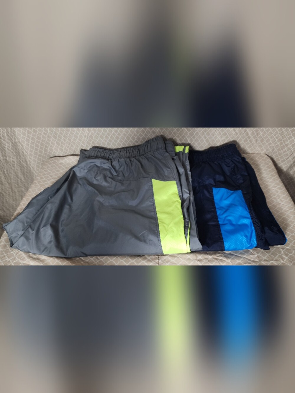 Lot of 2 Russell Athletic Track Pants Gray/Yellow Navy Blue Men's Large Like New